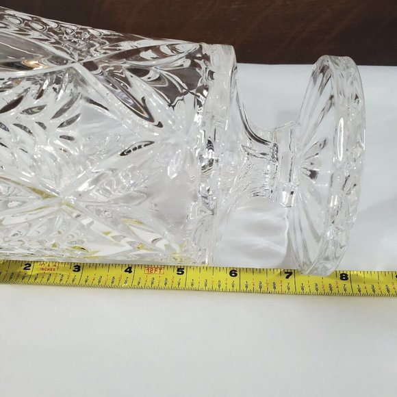 Fifth Avenue Crystal 7.5" Christmas Footed Hurricane Candleholder Vase trees - Picture 9 of 10